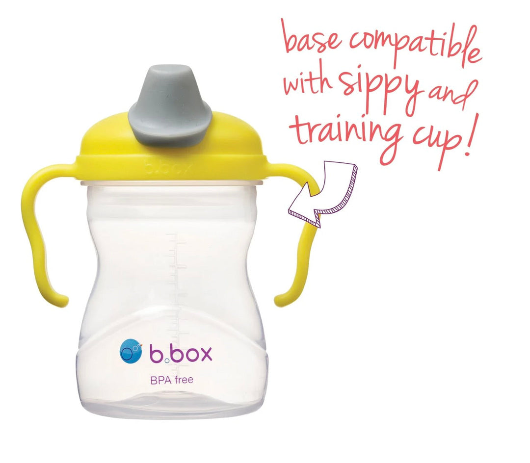 B.Box Rug Rat Combo- Travel Bib & Silicone Fresh Food Feeder Yellow Grey