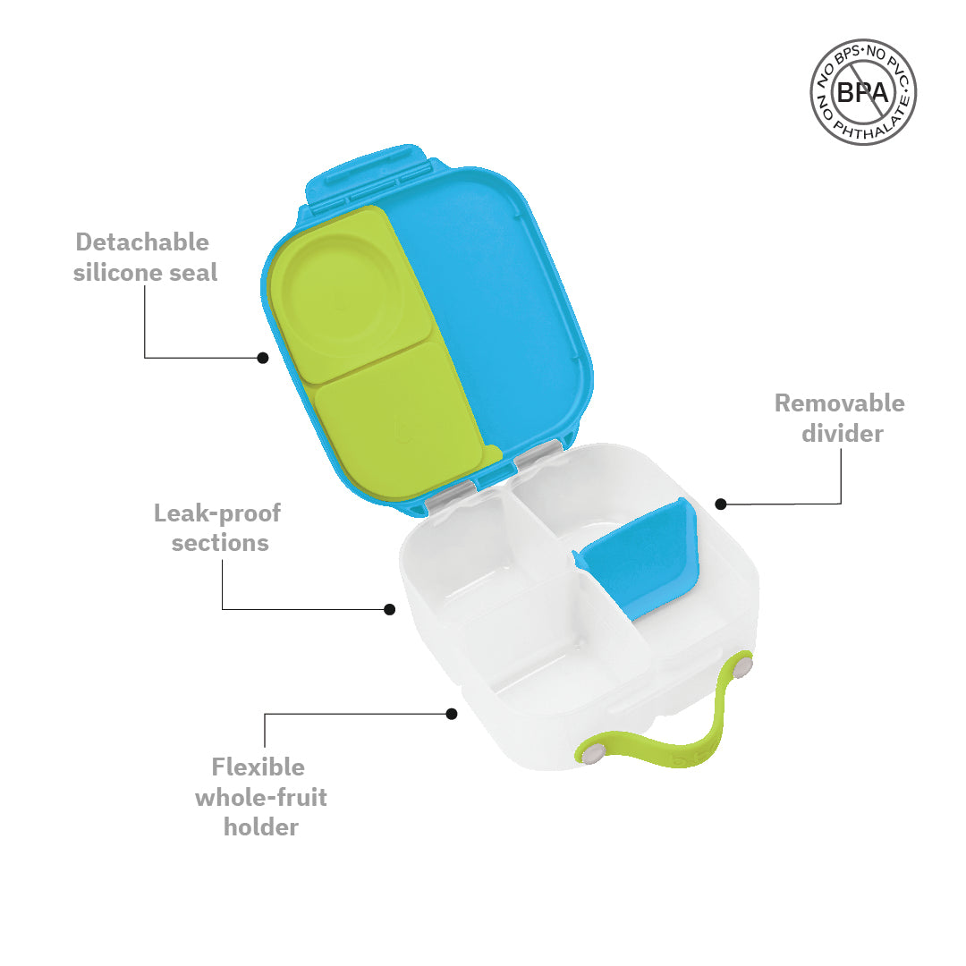 B.Box Golden Ager Combo - Insulated Straw Sipper 500ml & Mini LunchBox Blue Green