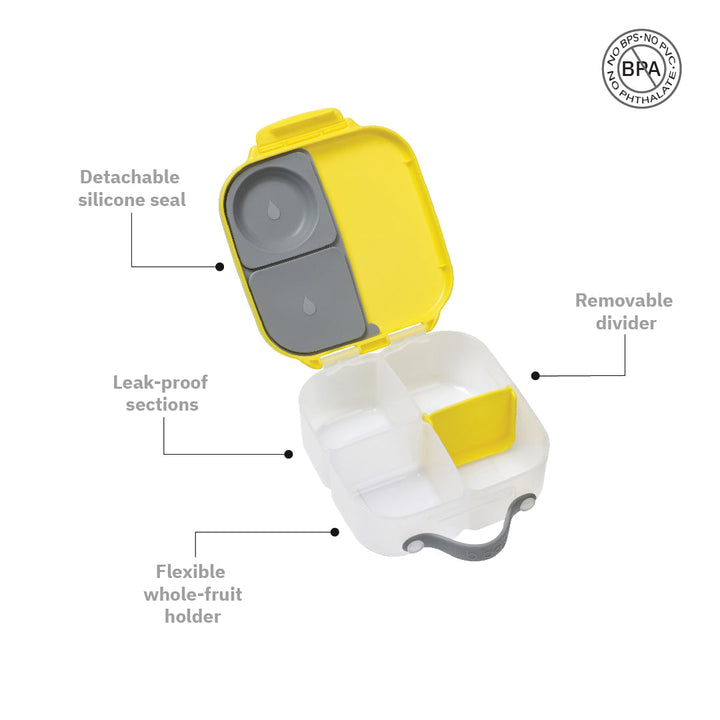 b.box Mini Lunchbox-Lemon Sherbet Yellow Grey - Sohii India