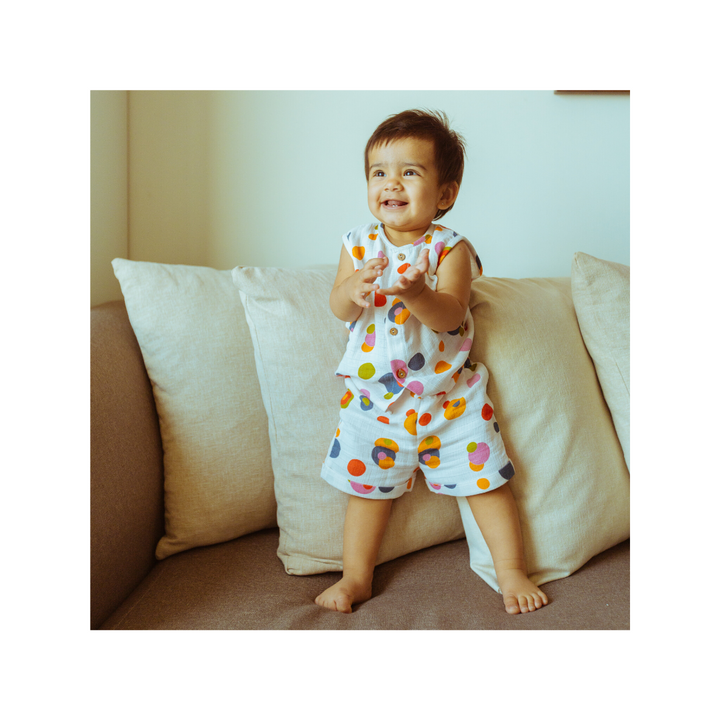 Organic Muslin Vest & Shorts Set