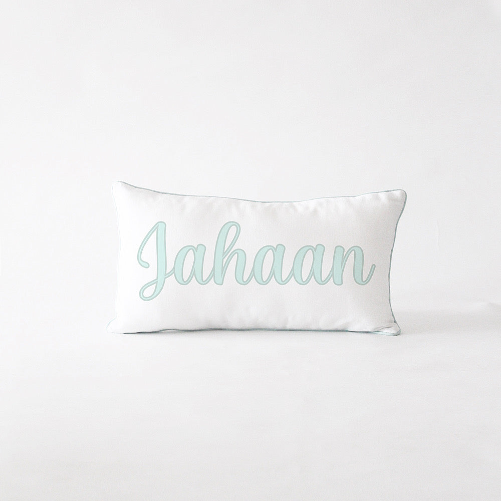 Name Cushion - Cursive - Blue