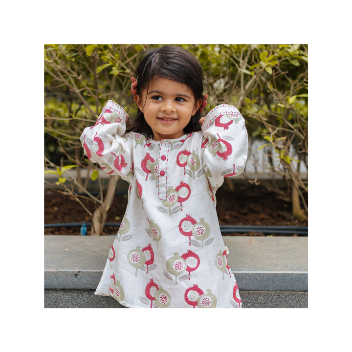 Chanderi Kurta Pyjama Set | Hand-Block Printed