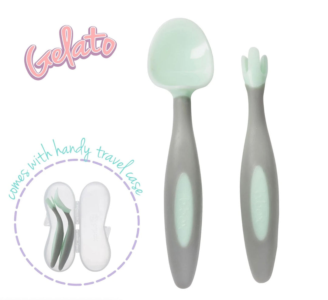 b.box Toddler Fork & Spoon Cutlery Set Pistachio Light Green - Sohii India
