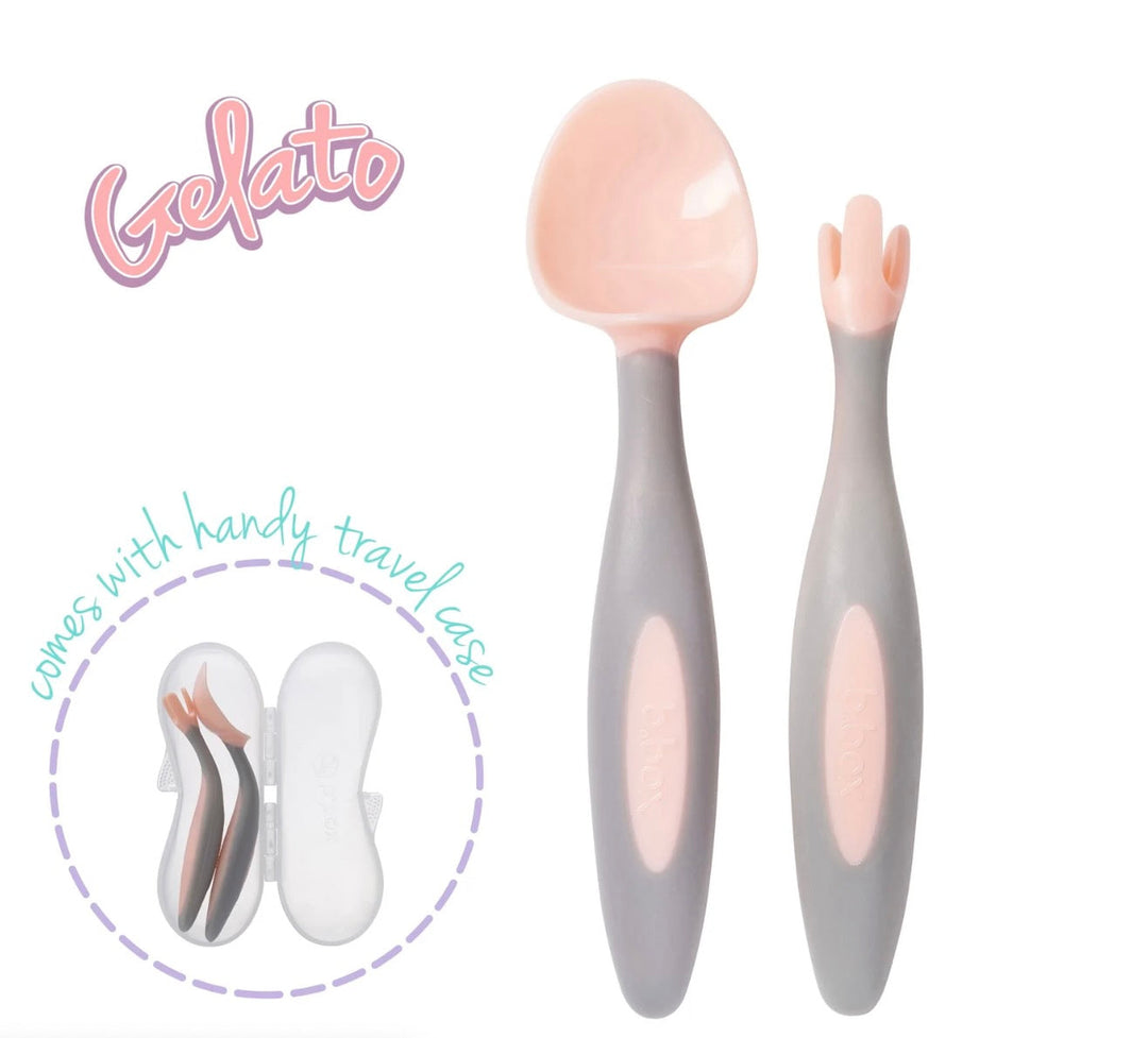b.box Toddler Fork & Spoon Cutlery Set Tutti Fruiti Light Pink - Sohii India