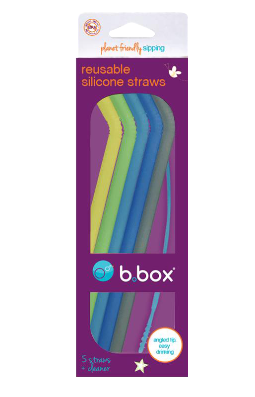 Reusable Silicone Straw Pack of 5 Pool Party