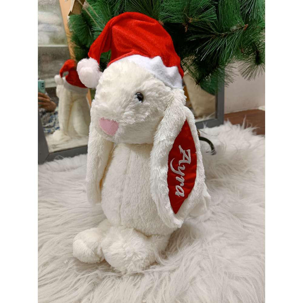 Personalised Christmas Big Bunny - White