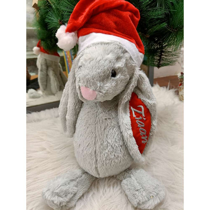 Personalised Christmas Big Bunny - Grey