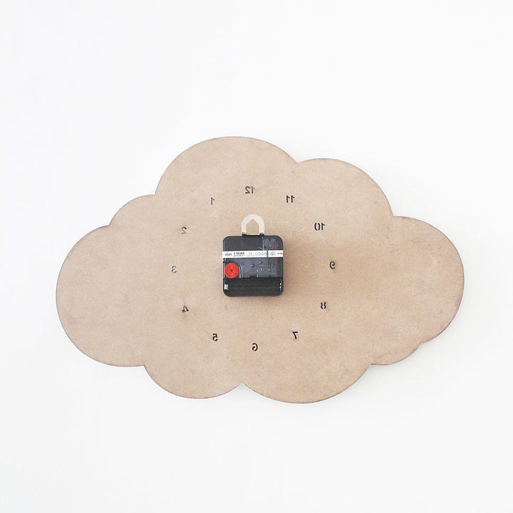 Cloud Clock - Grey - White Border