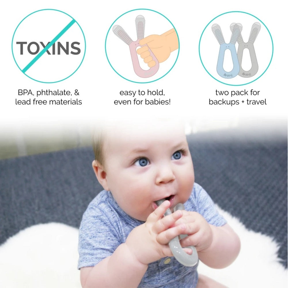 ZoLi BUNNY Teether Mist Blue/Ash - Sohii India