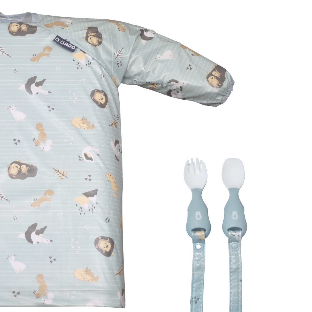 Long Sleeve Coverall & Attachable Handi Cutlery Bundle Arctic Adventure White