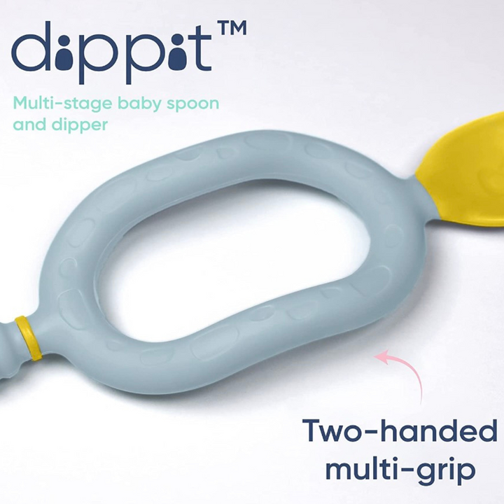 Bibado Dippit Multi stage Baby Weaning Spoon and Dipper Pink & Grey - Pack of 2