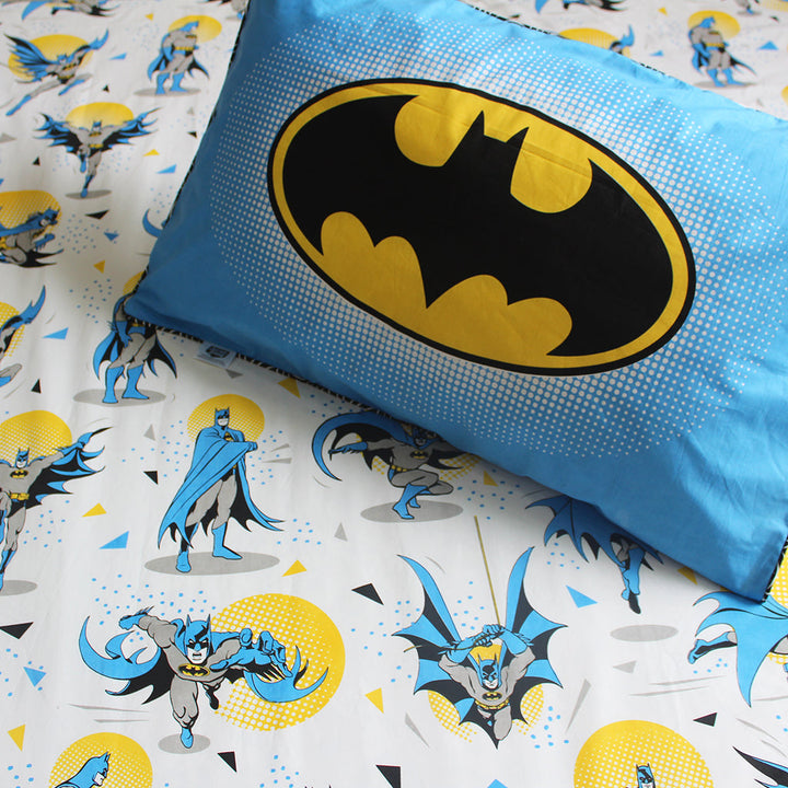 Official DC Comics Batman 100% Cotton Bedsheet with Pillow Cover - Single/Double (Can be Personalised)