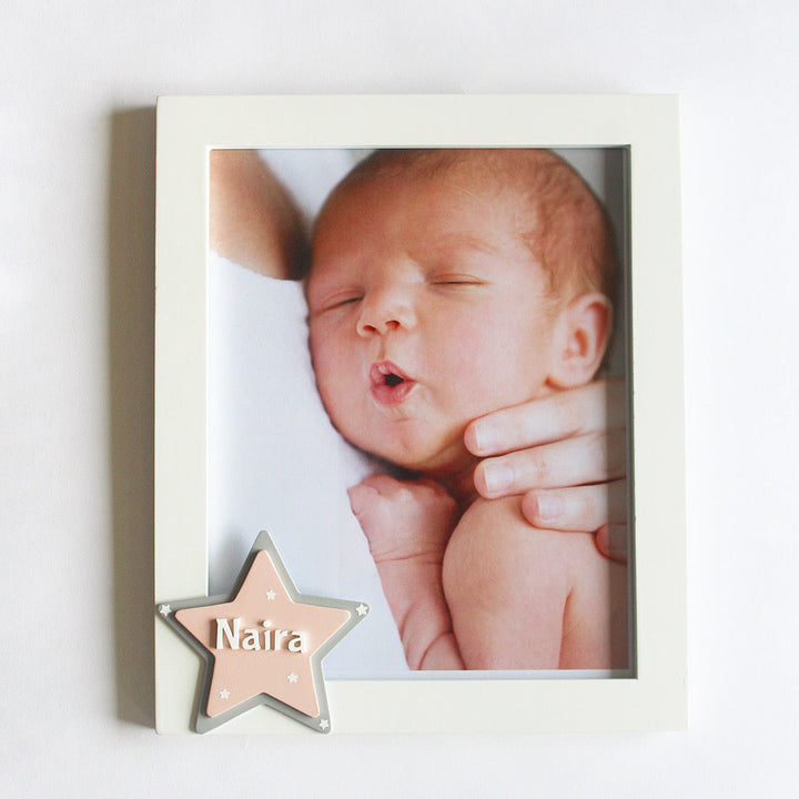 Star Theme Personalized Name Frame - Pink