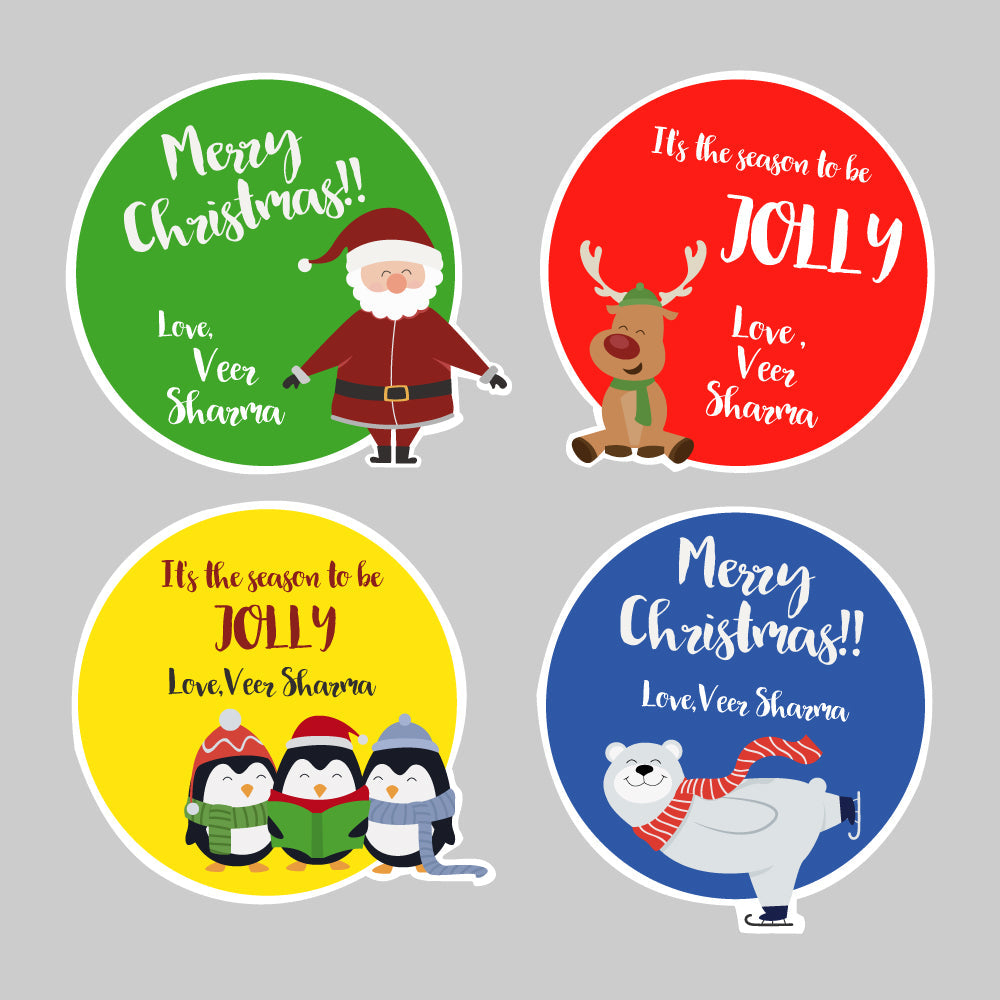 Personalised Gift Stickers - Christmas, Pack of 24