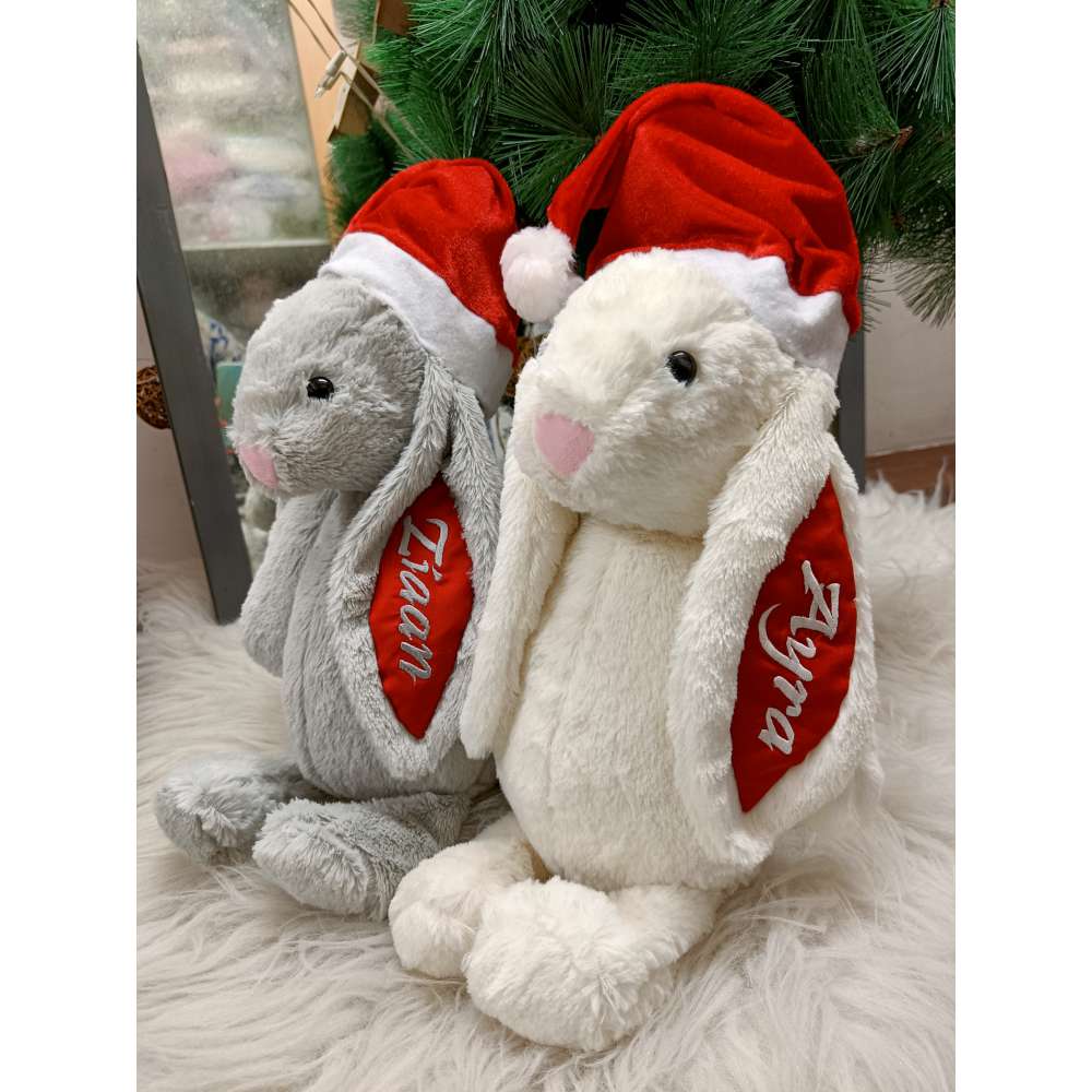 Personalised Christmas Big Bunny - Grey