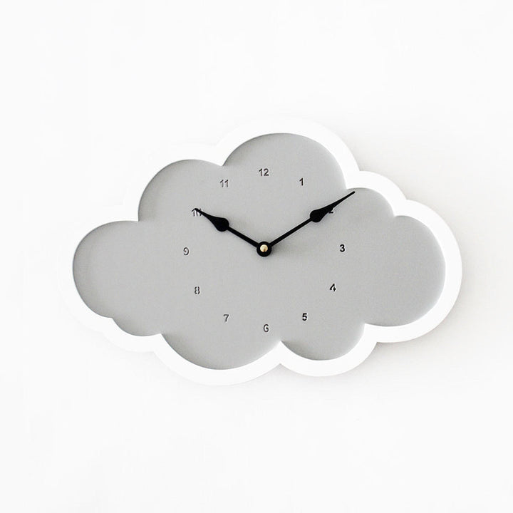 Cloud Clock - Grey - White Border