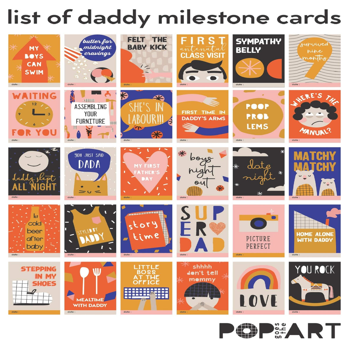 Milestone Cards | Daddy (box of 30 cards)