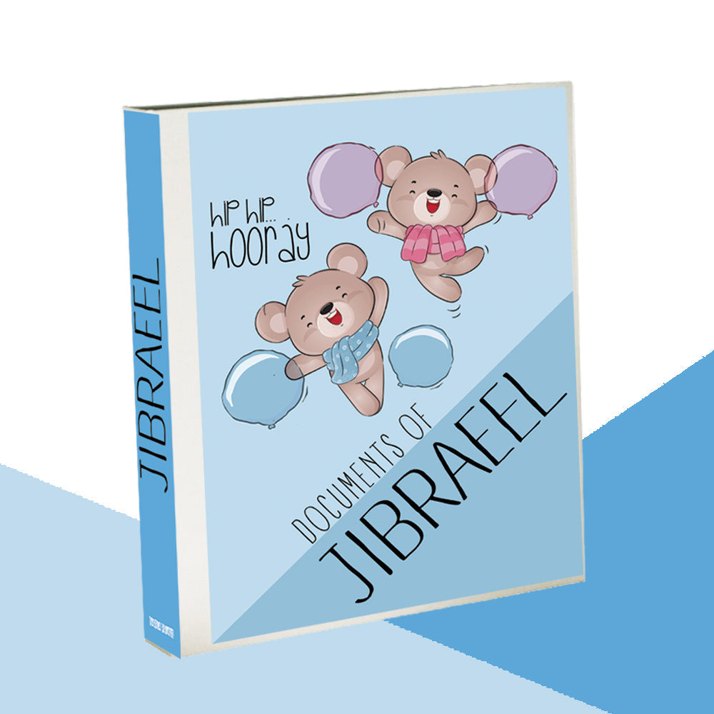 Personalised Binder - Dancing Bears-Blue