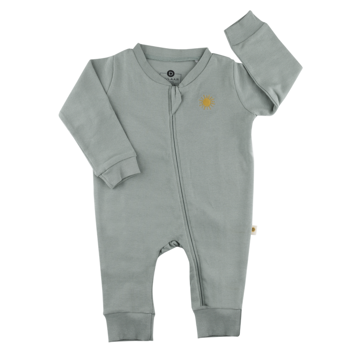 Made of soft, stretchy ribbed fabric, this works as a complete outfit. The long sleeves and pants make it comfortable in all weathers, and the 3/4th length zipper allows for easy wear Organic cotton organic muslin premium gift luxury gift sustainable clothes baby clothes baby gift newborn gift birthday gift onesie bodysuit