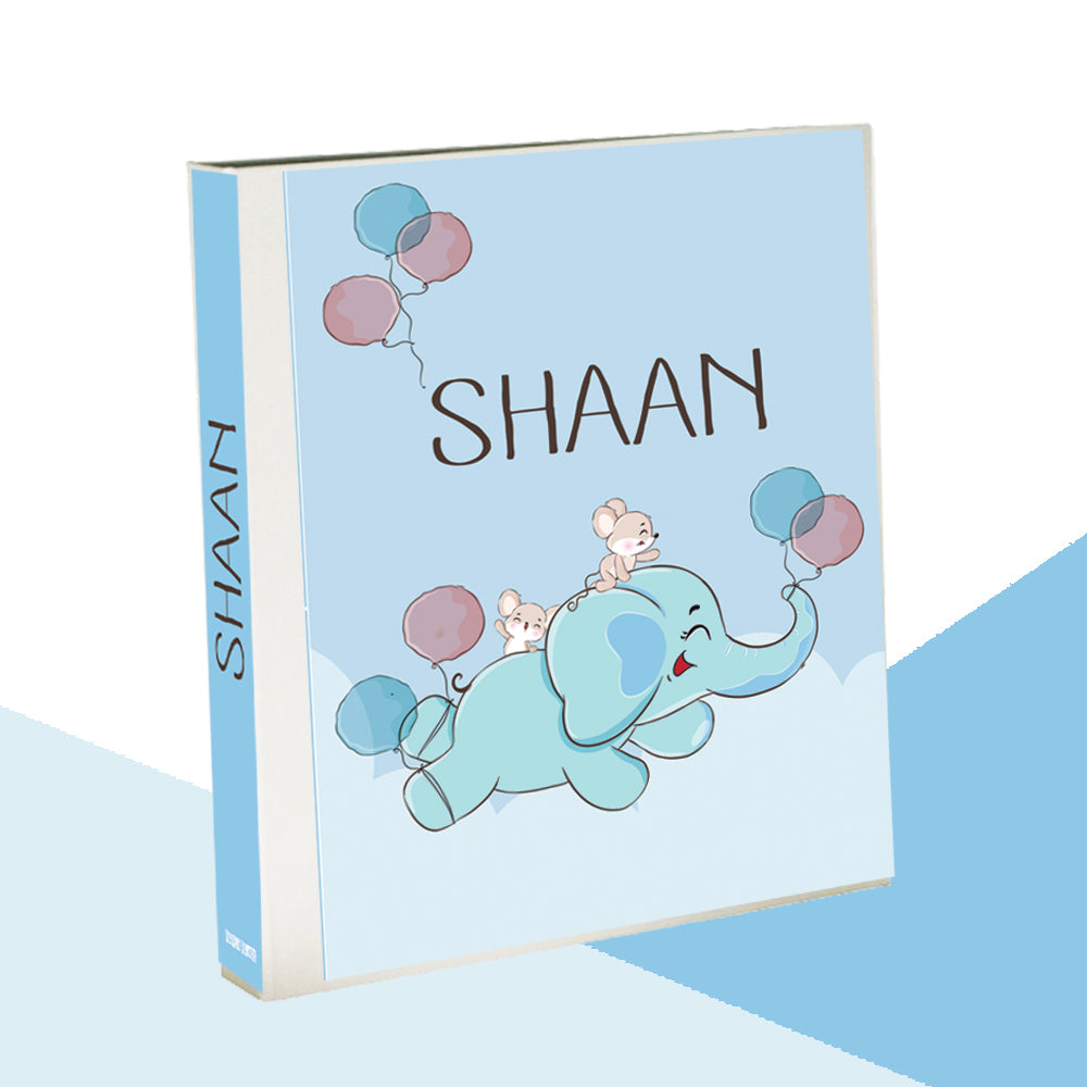 Personalised Binder - Elephant -Blue