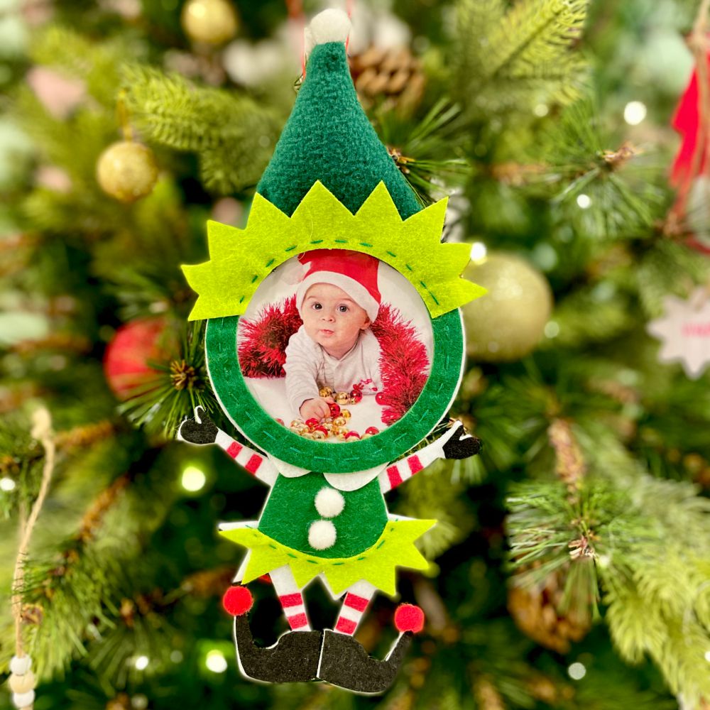 Elf Felt Photoframe Hanging Ornament