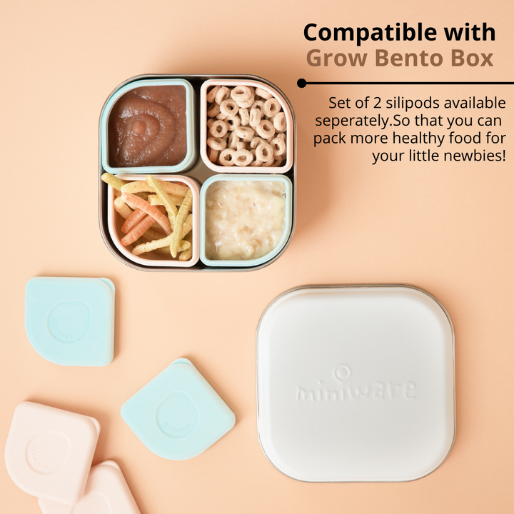 Miniware Leakproof Silipods Set of Two-Aqua - Sohii India