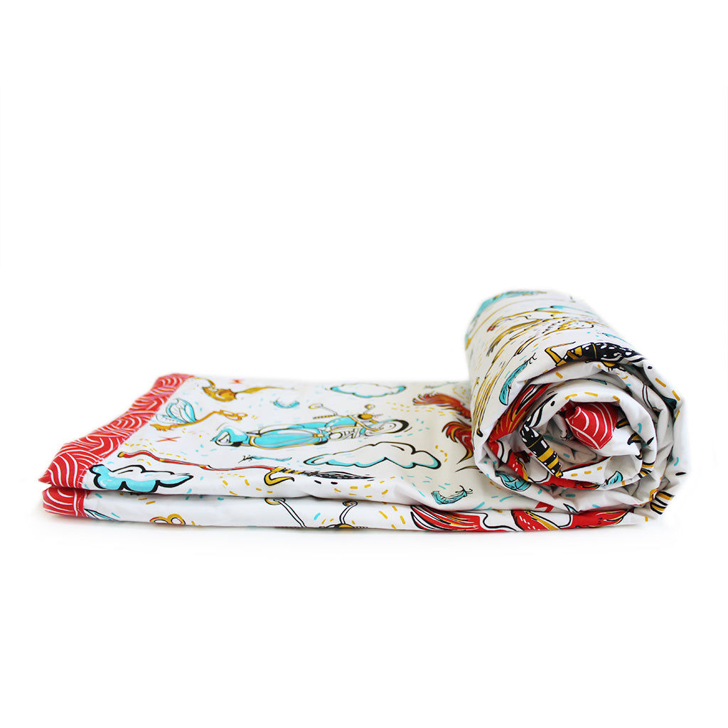 Official Harry Potter Wingardium Leviosa 100% Cotton 3 Layer Reversible Single Blanket Dohar for Boys & Girls (Can be Personalised)