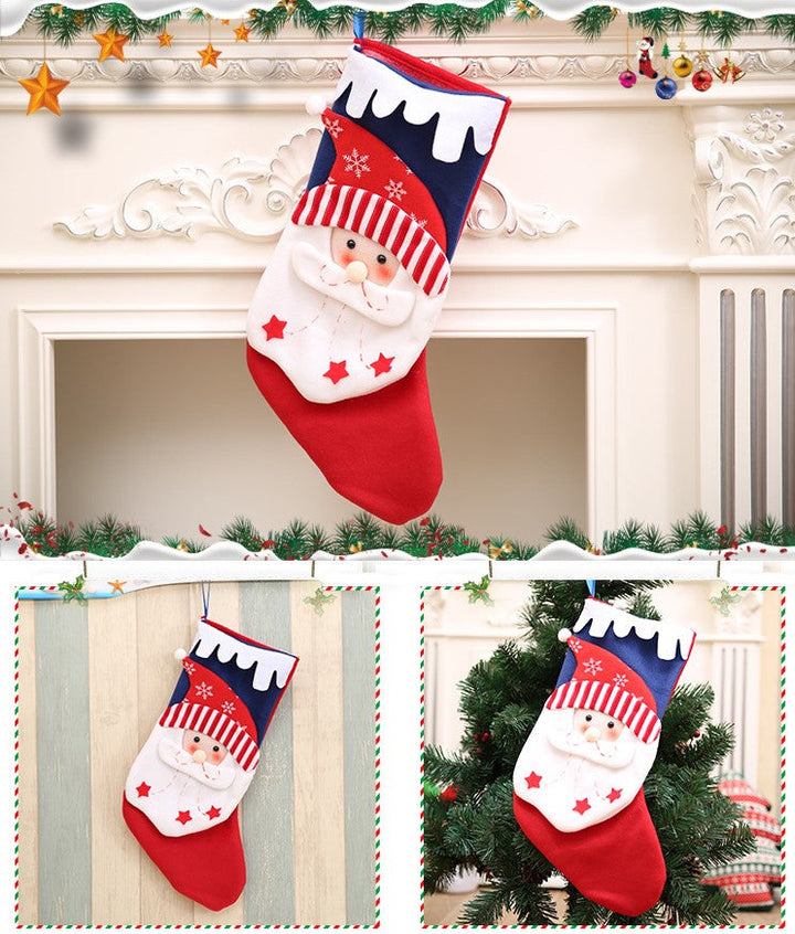 Babble Wrap Snowy Scallop And Muffler Stockings- Happy Santa