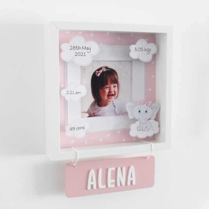 Shadow Box Frame - Hot Air Balloon - Pink