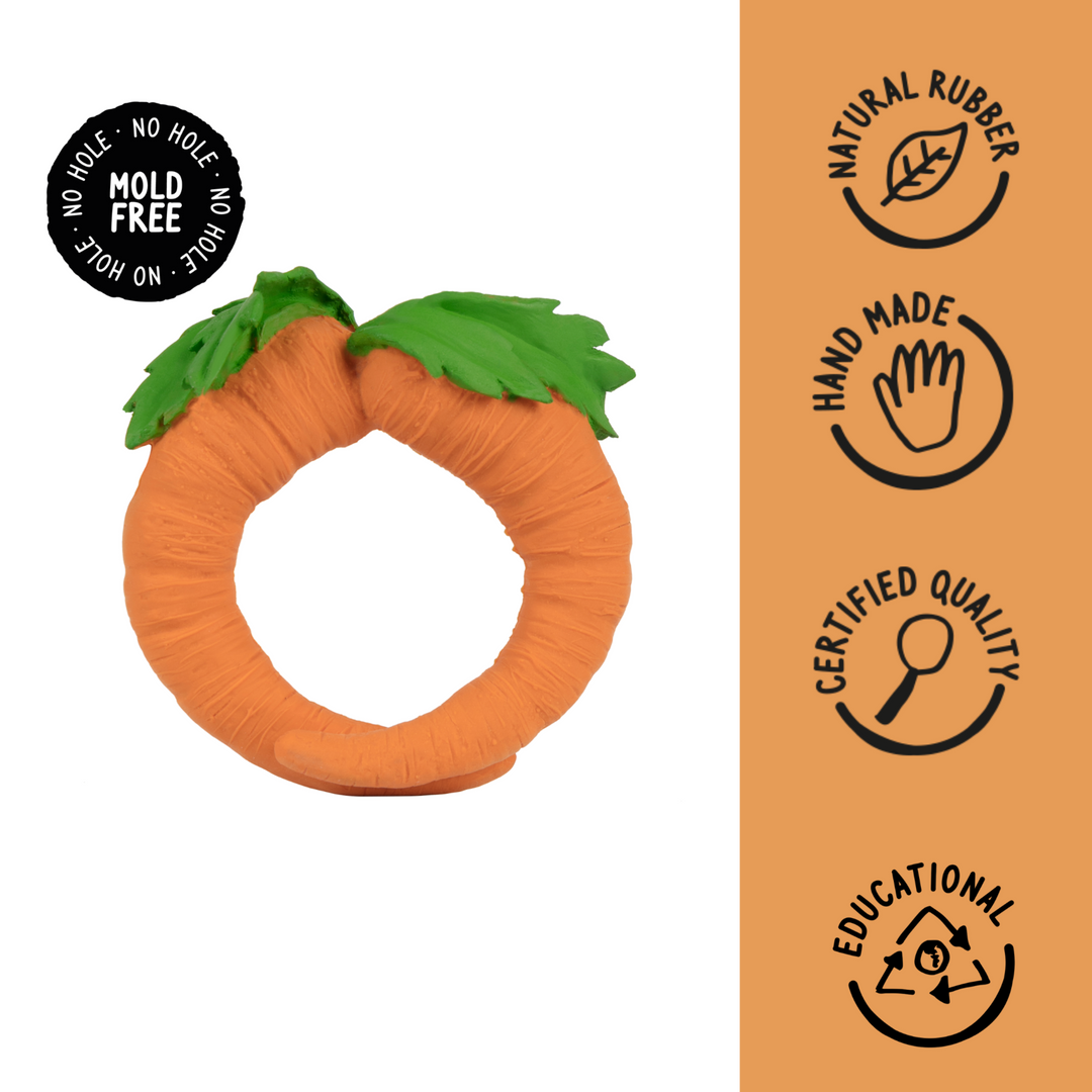 Oli & Carol Cathy The Carrot Natural Rubber Teether - Sohii India