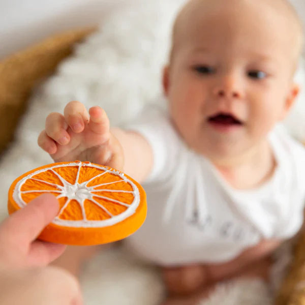 Oli & Carol Ramona The Radish + Clementino The Orange Natural Rubber Teether+Spotty The Mushroom Chewy Teether