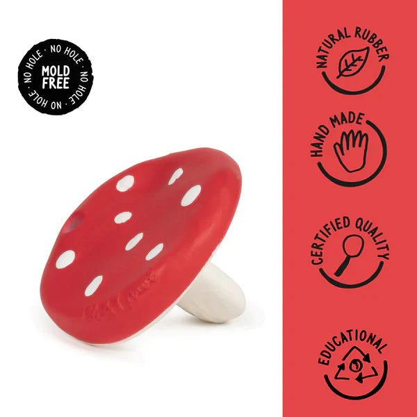 Oli & Carol Ramona The Radish + Clementino The Orange Natural Rubber Teether+Spotty The Mushroom Chewy Teether