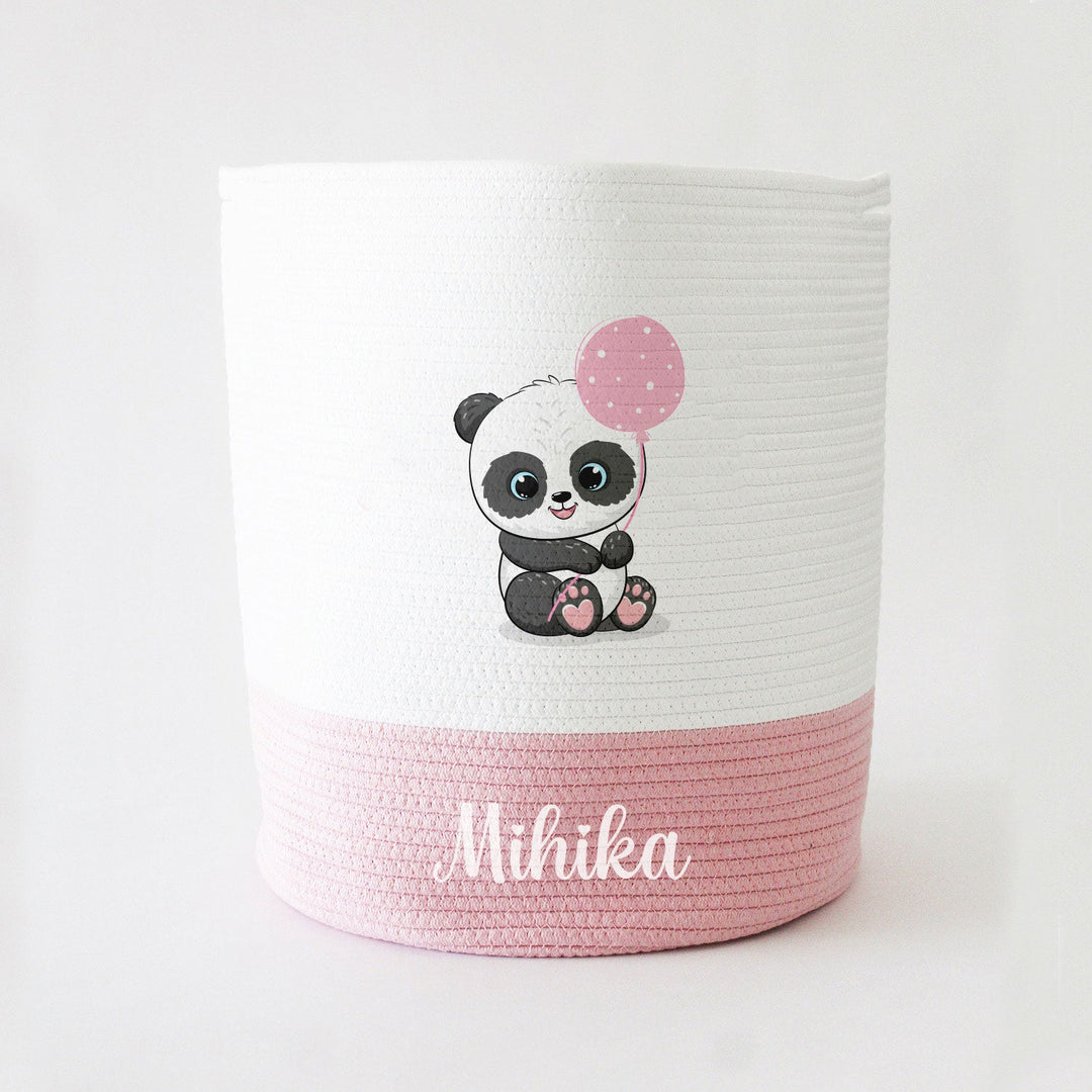 Storage Basket - Large - Panda Theme - Pink
