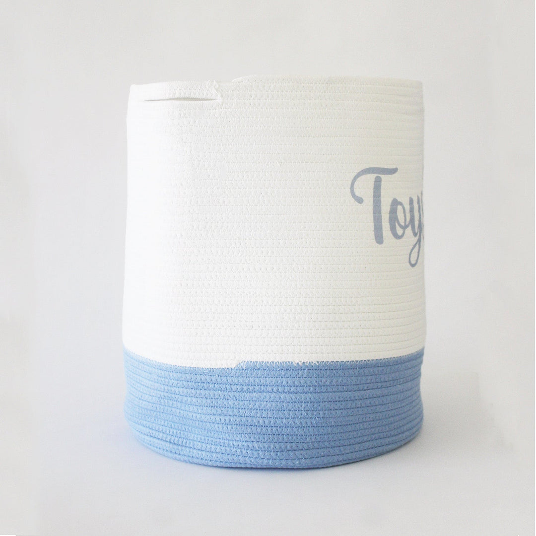 Personalized Storage Basket - Large - Cursive - Blue