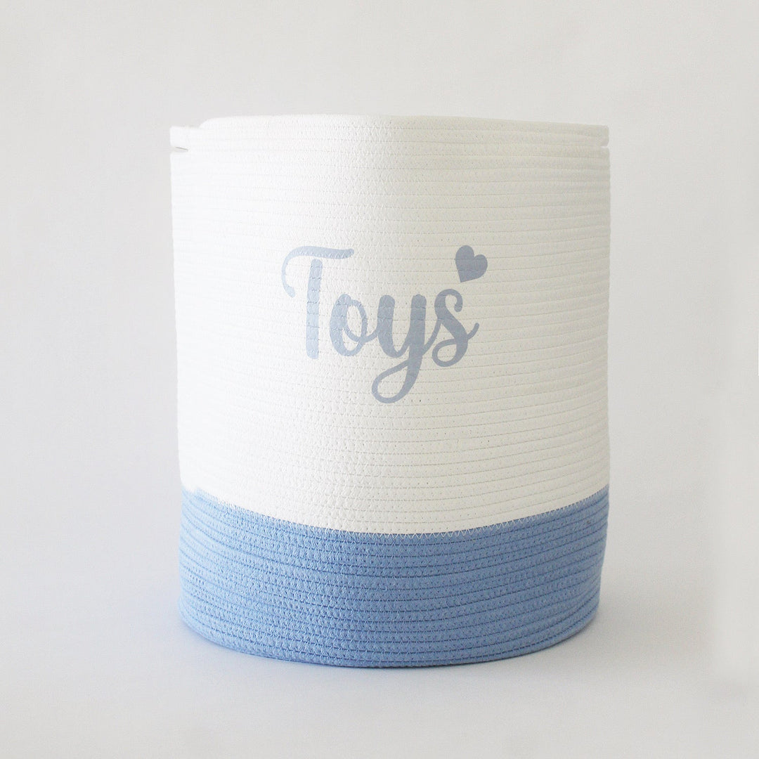 Personalized Storage Basket - Large - Cursive - Blue