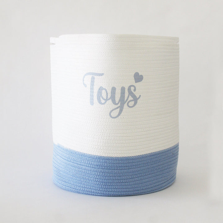 Personalized Storage Basket - Large - Cursive - Blue