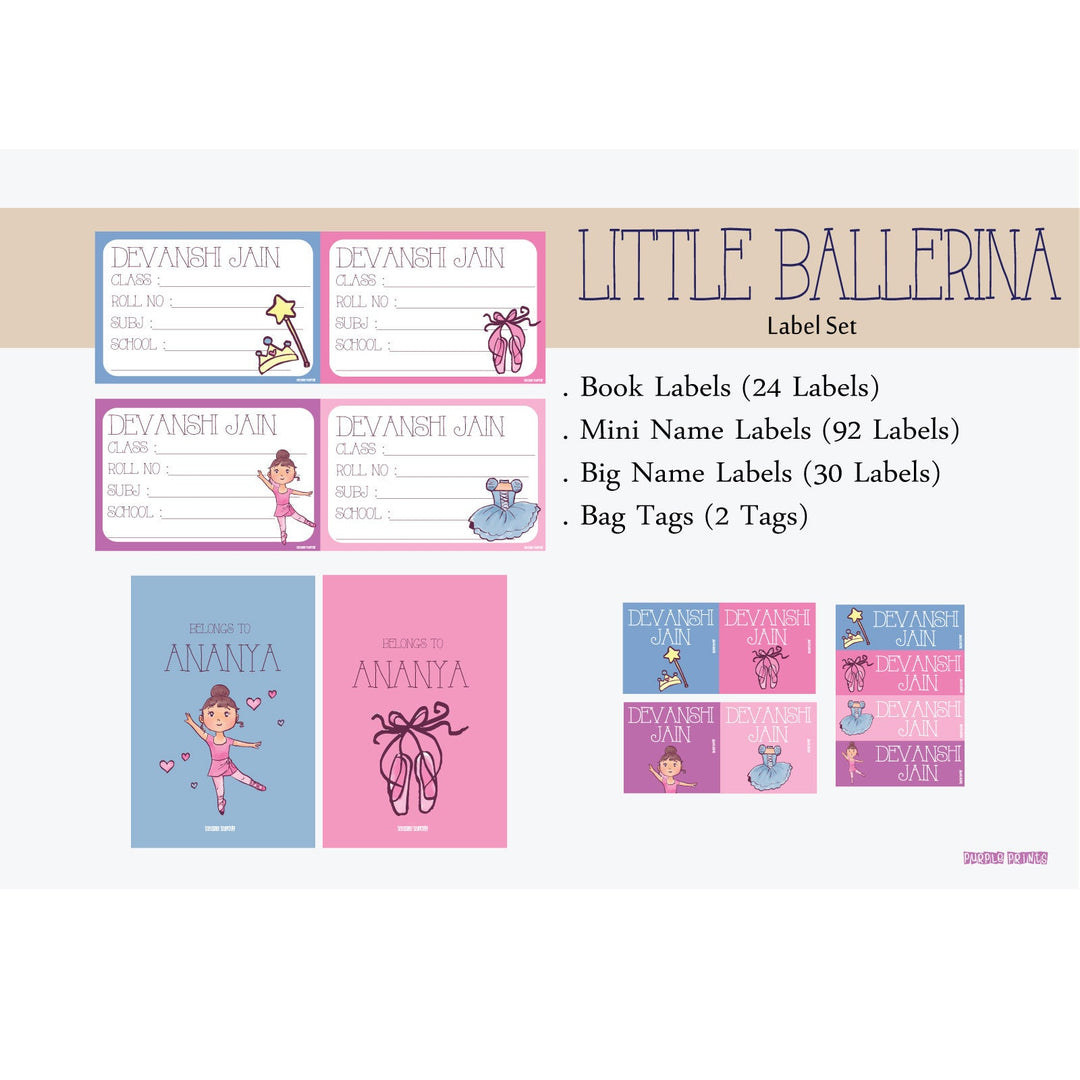 Label Set - Little Ballerina, 146 labels and 2 bag tags