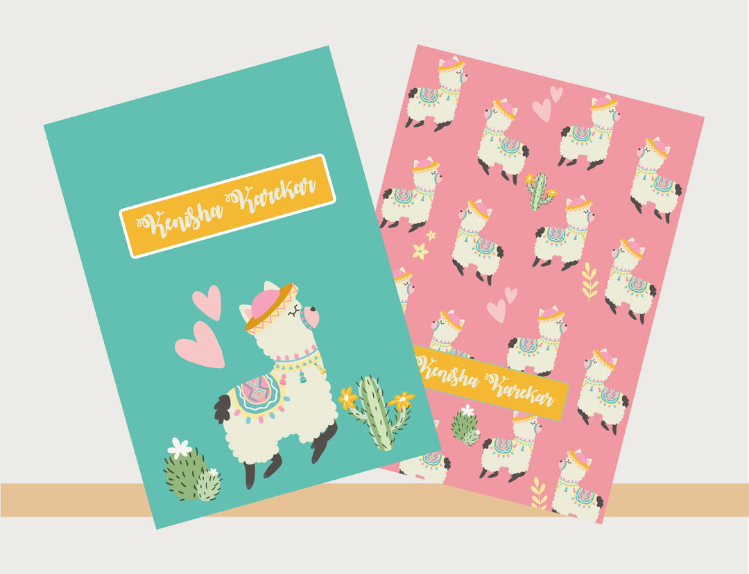 Personalised Notebooks - Llama, Set of 2