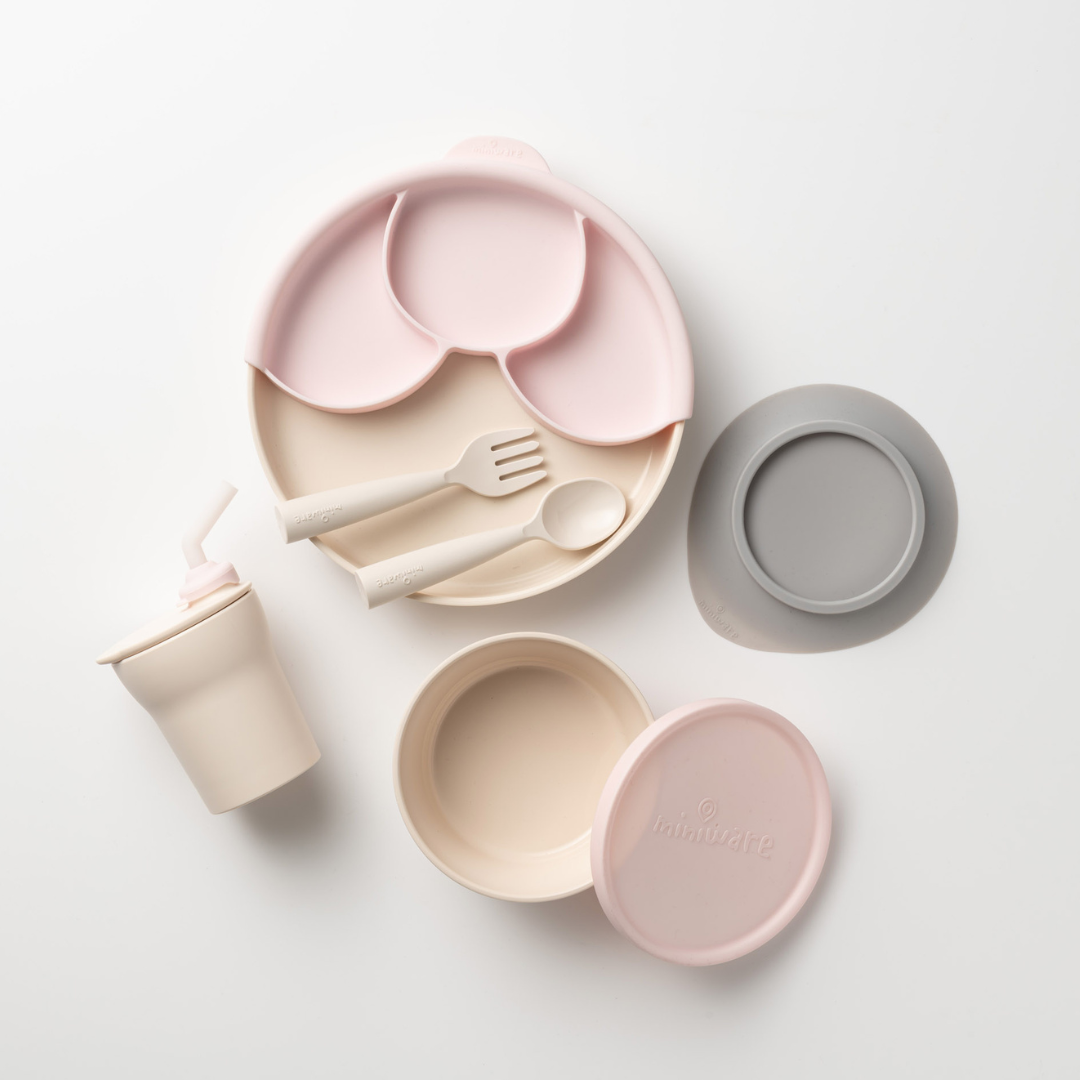 Miniware Back To Childhood Bundle Vanilla/Cotton Candy (Little Foodie Set, Smart Divider)