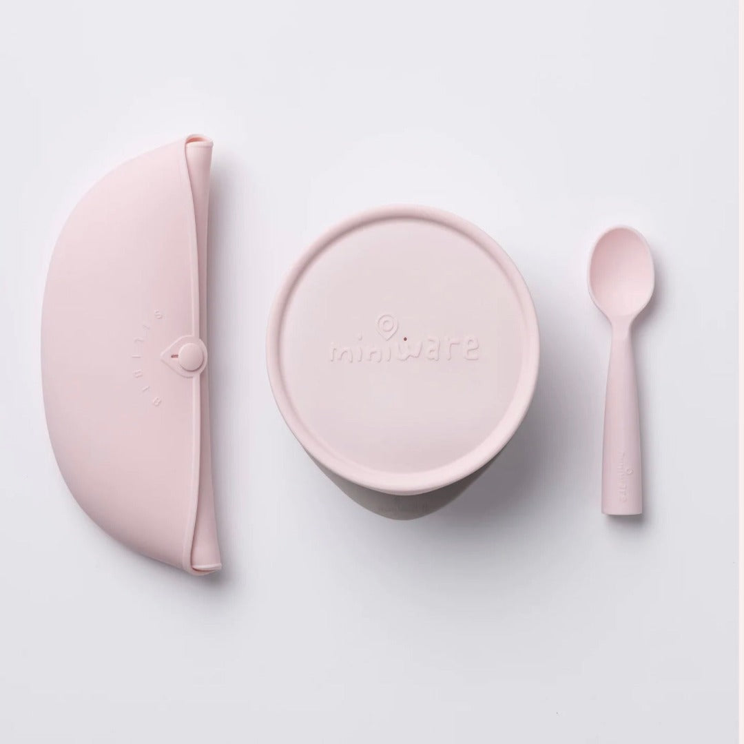 Miniware First Bite Deluxe Combo (First Bite Cotton Candy/Cotton Candy, Silibib Cotton Candy)