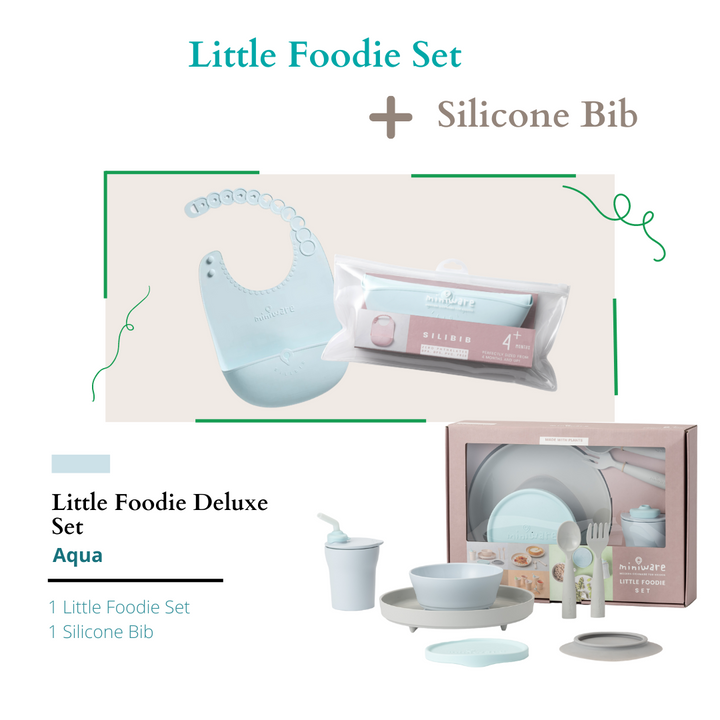 Little Foodie Deluxe Set Asia Hipster (Little Foodie Set, Roll & Lock Silibib Aqua)