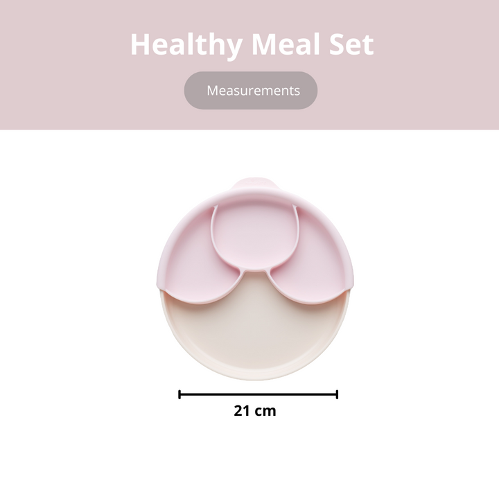 Miniware Healthy Meal Suction Plate with Dividers Set Vanilla/Cotton Candy - Sohii India
