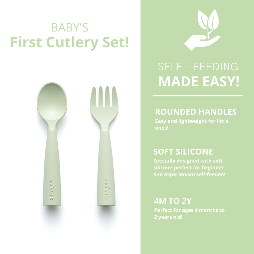 Miniware My First Cutlery Fork & Spoon Set  Key Lime - Sohii India