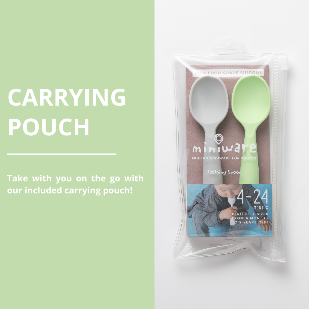 Miniware Training Spoon Set  Grey+Lime - Sohii India