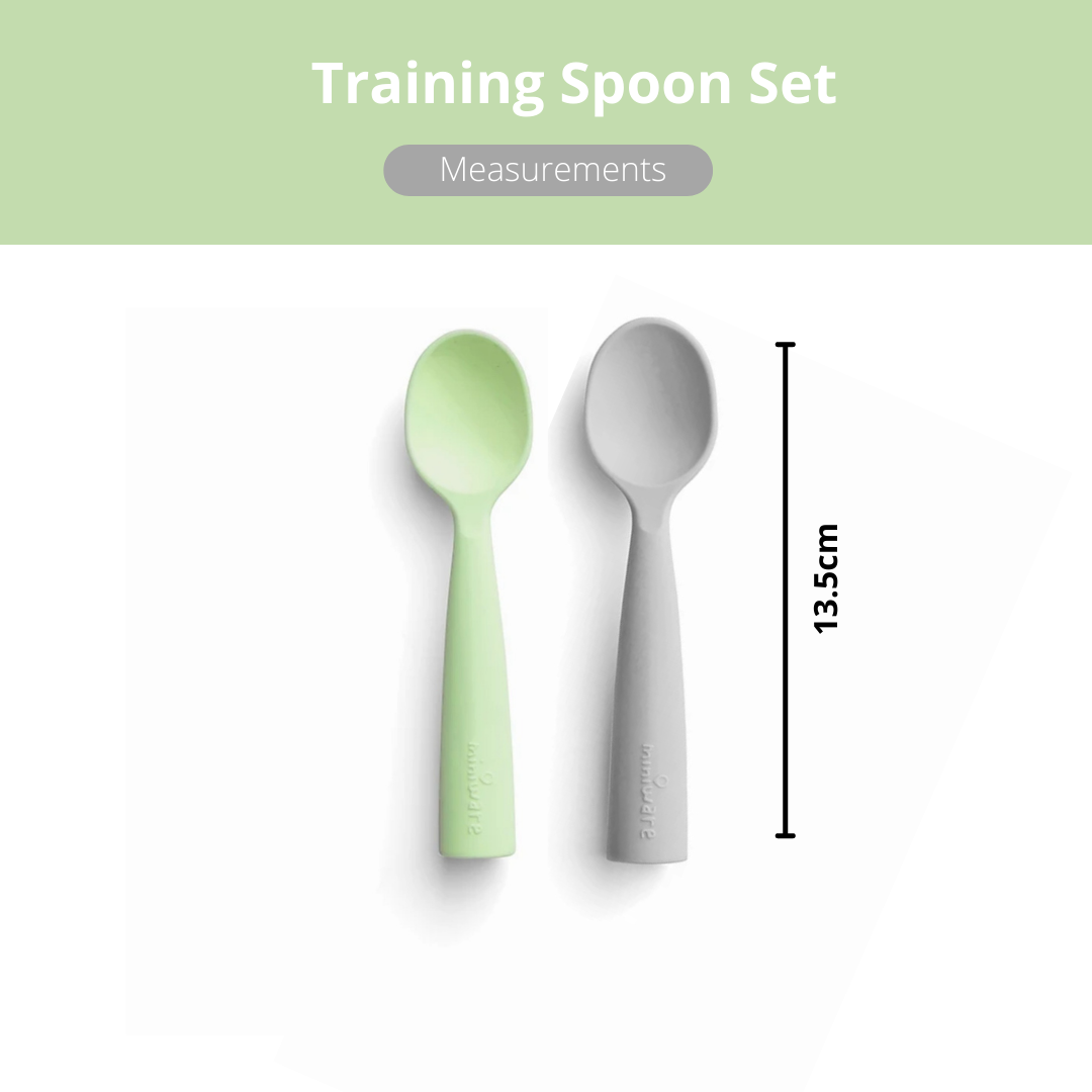 Miniware Training Spoon Set  Grey+Lime - Sohii India