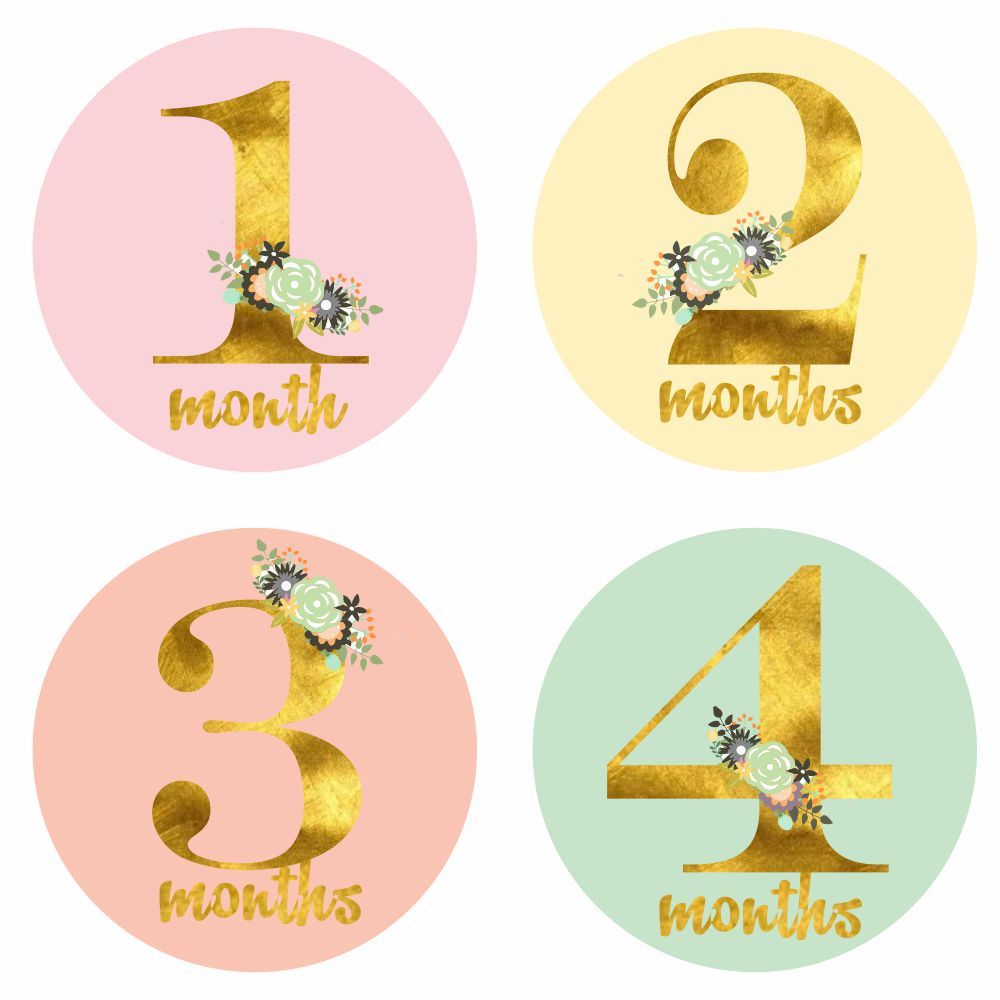 Monthly Milestone Stickers - Floral Theme