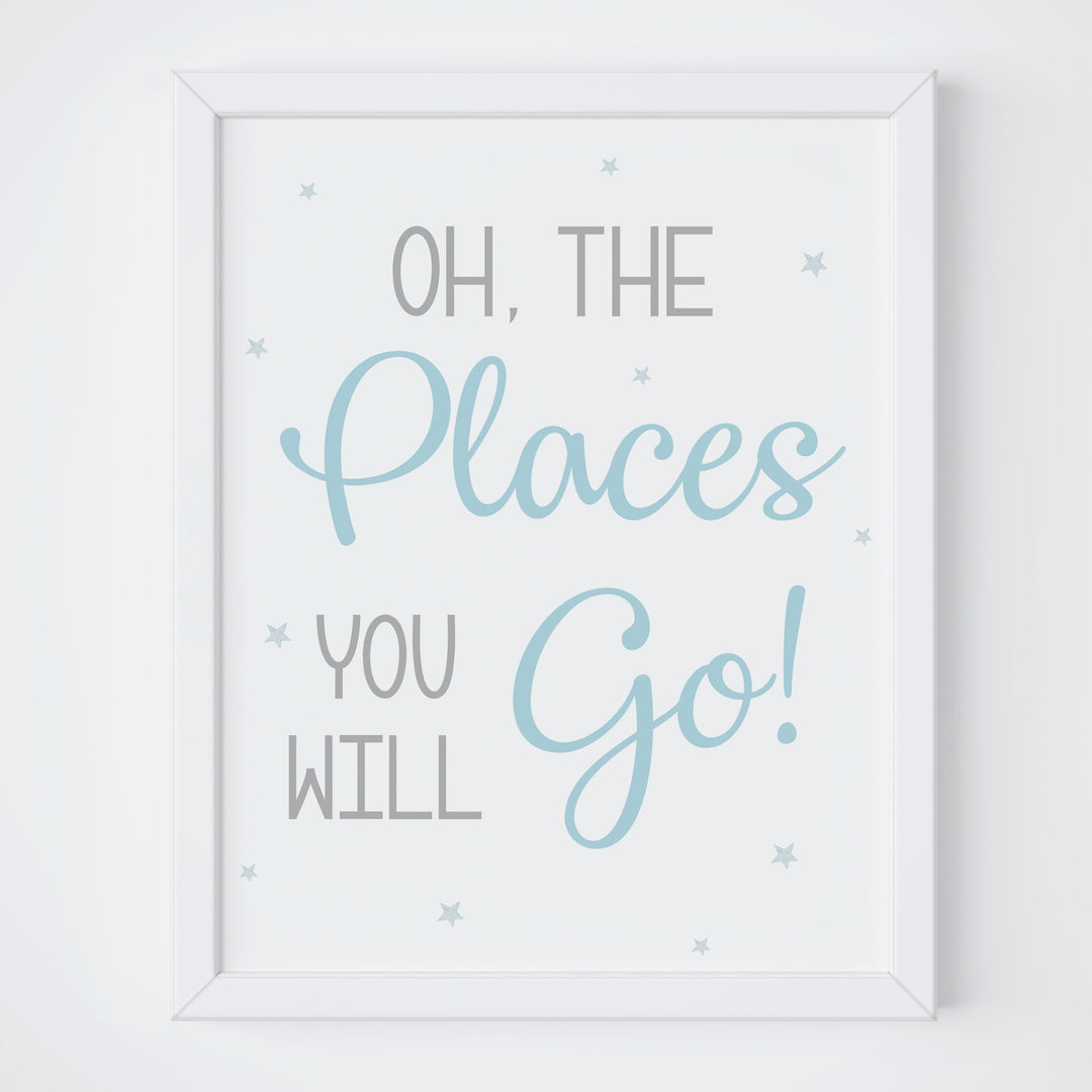 Oh, the places you will go - Frame Set - Blue