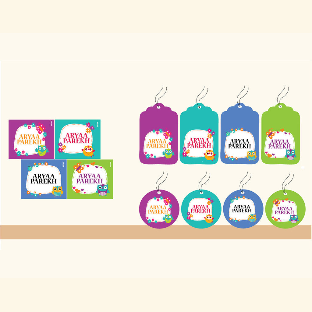 Personalised Gift Tag Set - Owl, Set of 80