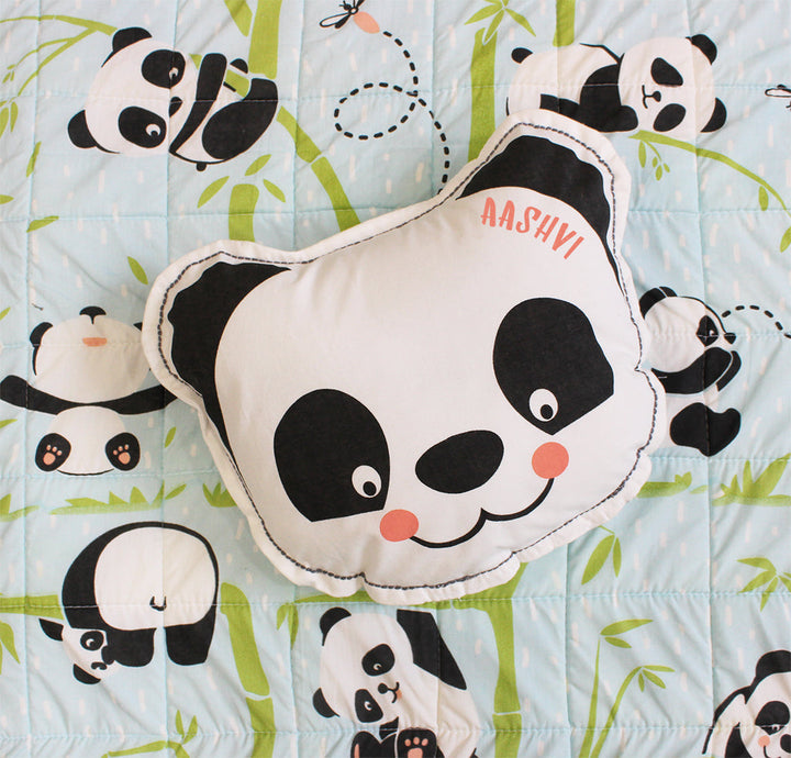 Panda Village Shape Cushion for Boys & Girls (Can be Personalised)