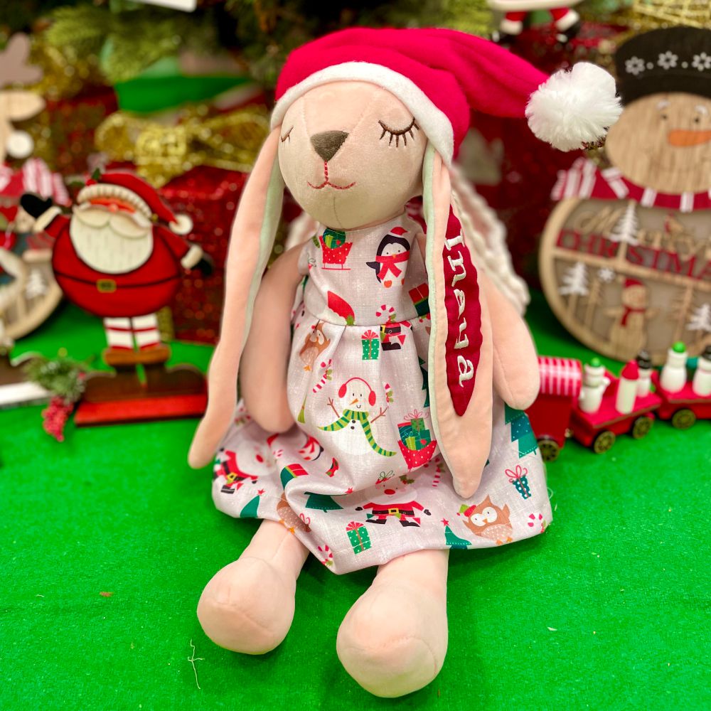 Personalised Long Ear Christmas Doll